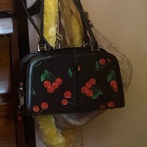 a cherry bag blk red green a purse